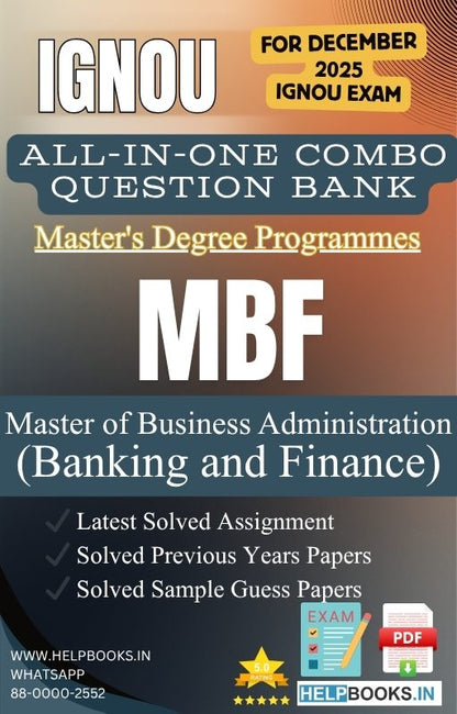 MBA Banking and Finance – MBF All-in-One Combo | IGNOU Exam Study Pack with Solved PYQs, Exam Guess Papers & Assignments