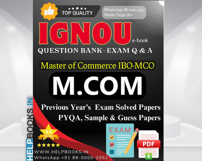 MCOM IGNOU Exam Combo of 10 Solved Papers: 5 Previous Years' Solved Papers & 5 Sample Guess Papers for Master of Commerce