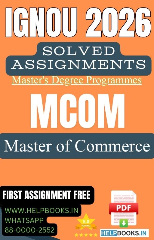IGNOU Master of Commerce MCOM 4th Semester Solved Assignments : SEM-IV