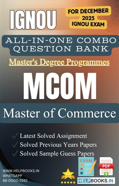 Master of Commerce – MCOM All-in-One Combo | IGNOU Exam Study Pack with Solved PYQs, Exam Guess Papers & Assignments