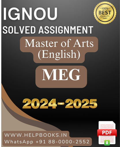 IGNOU MA in English-MEG Solved Assignment 2024-2025