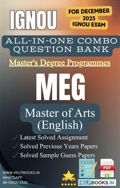 Master of Arts English – MEG All-in-One Combo | IGNOU Exam Study Pack with Solved PYQs, Exam Guess Papers & Assignments