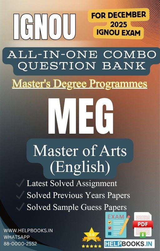 Master of Arts English – MEG All-in-One Combo | IGNOU Exam Study Pack with Solved PYQs, Exam Guess Papers & Assignments