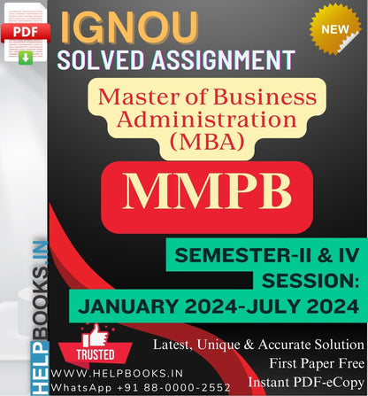 IGNOU MBA MMPB Subjects Solved Assignments for Semester 2 & 4