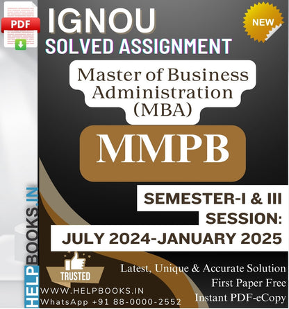 IGNOU MBA MMPB Subjects Solved Assignments for Semester 1 & 3