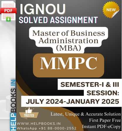 IGNOU MBA MMPC Subjects Solved Assignments for Semester 1 & 3