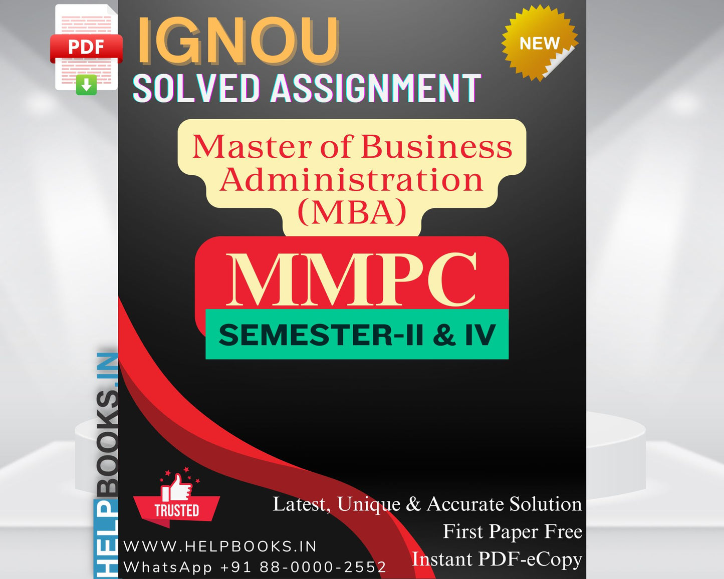 IGNOU 2026 MBA MMPC Subjects Solved Assignments for Semester 2 & 4