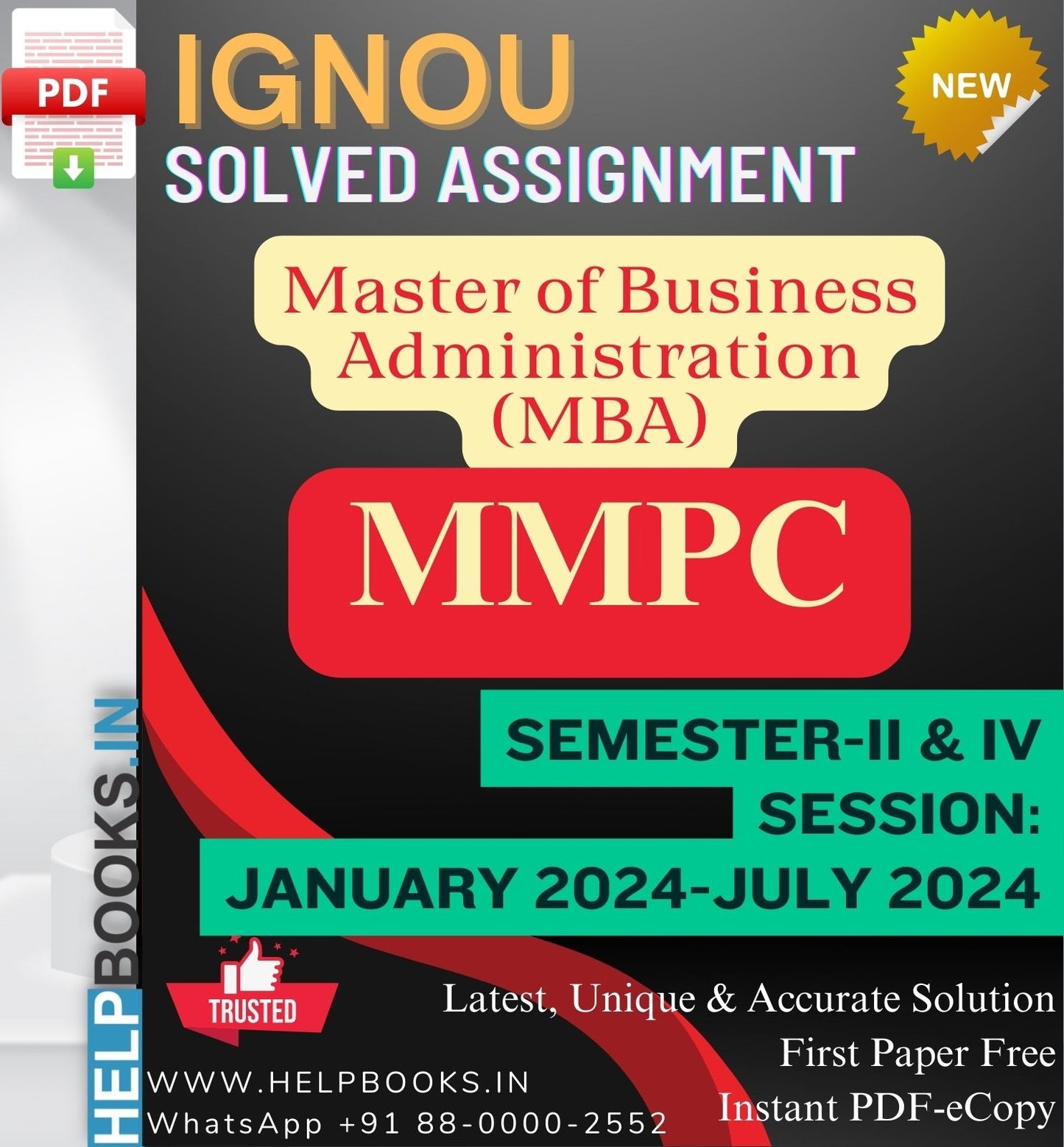 IGNOU MBA MMPC Subjects Solved Assignments for Semester 2 & 4