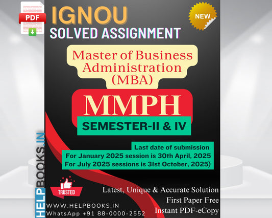 IGNOU MBA MMPH Subjects Solved Assignments for Semester 2 & 4