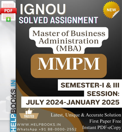 IGNOU MMPM Solved Assignments (Semester 1 & 3)