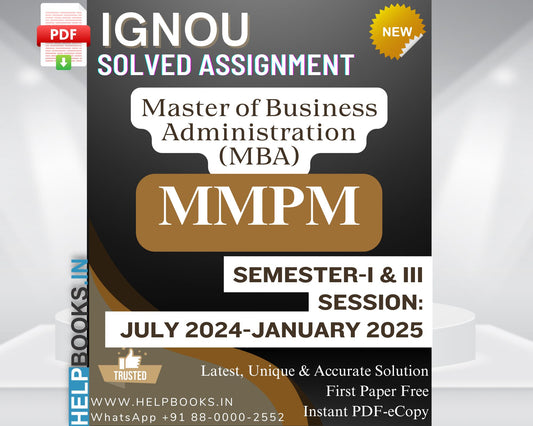 IGNOU MMPM Solved Assignments (Semester 1 & 3)