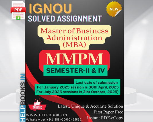 IGNOU MMPM Solved Assignments (Semester 2 & 4)