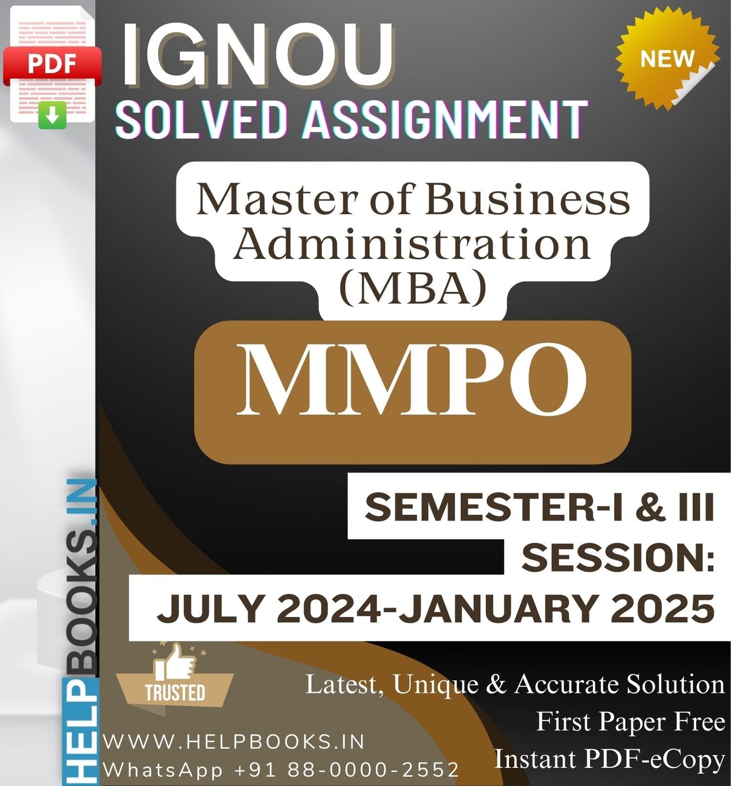 IGNOU MBA MMPO Subjects Solved Assignments for Semester 1 & 3