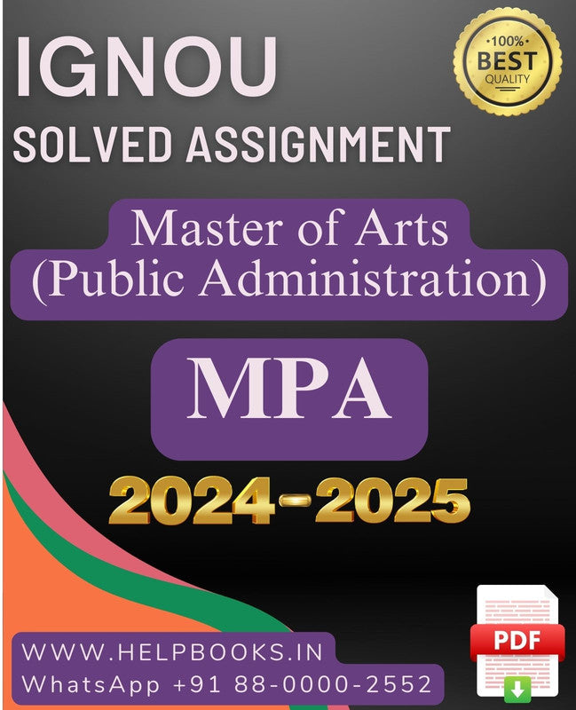 IGNOU MA in Public Administration-MPA Solved Assignment 2024-2025