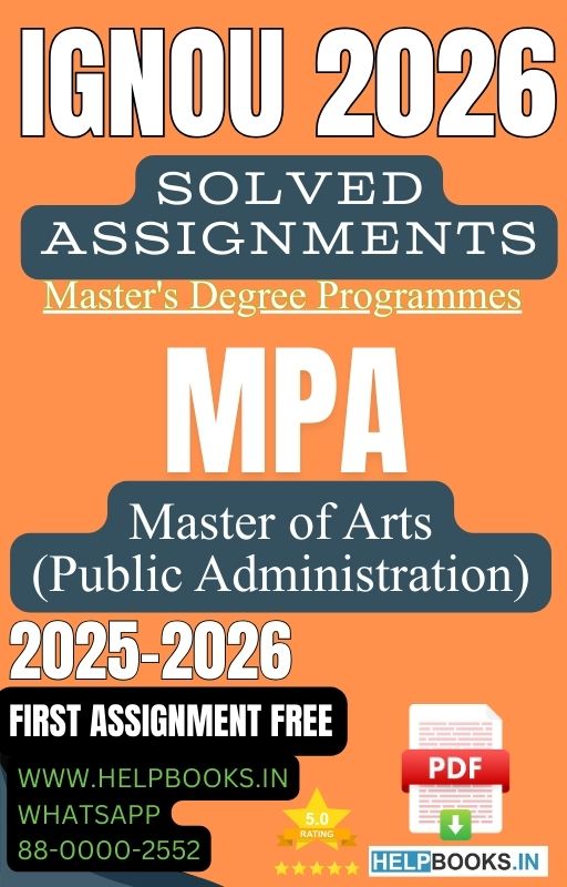 IGNOU MPA Solved Assignments-MA Public Administration