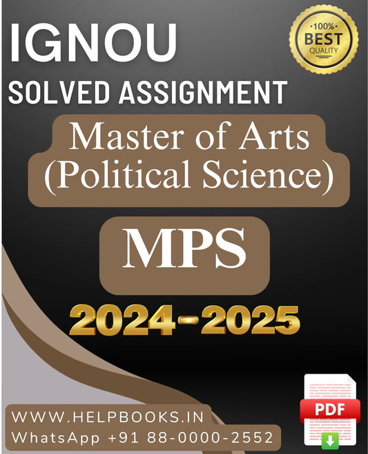 IGNOU MA in Political Science-MPS Solved Assignment 2024-2025