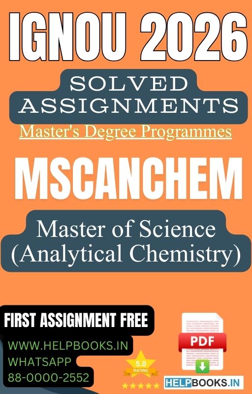 IGNOU M.Sc. Analytical Chemistry-MSCANCHEM Solved Assignment 2025 ...