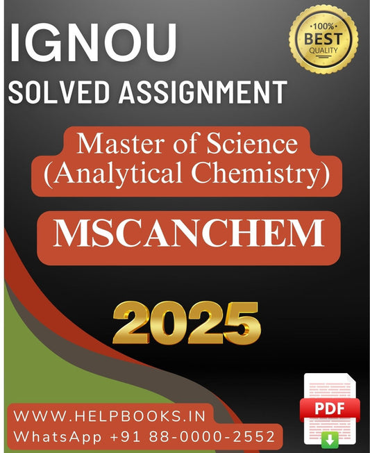 IGNOU M.Sc. Analytical Chemistry-MSCANCHEM Solved Assignment 2025