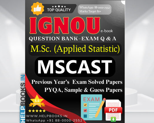MSCAST IGNOU Master of Science Applied Statistics 5 Solved Papers from Previous Examination