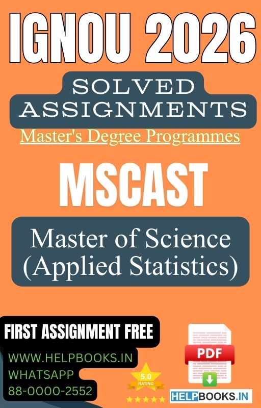 IGNOU M.Sc. Applied Statistics-MSCAST Solved Assignment 2026
