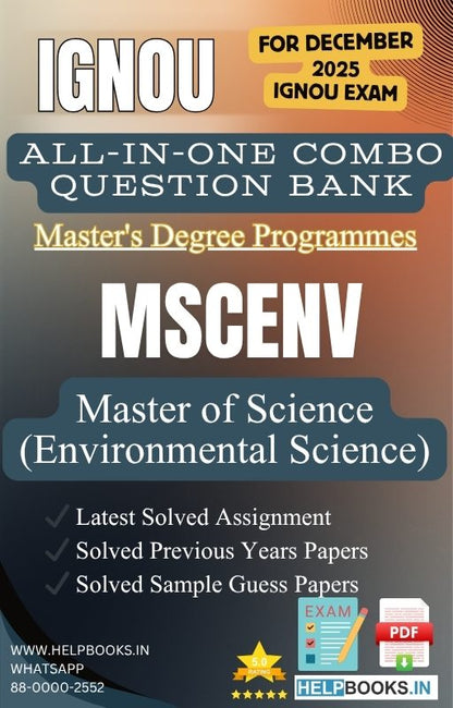MSc Environmental Science – MSCENV All-in-One Combo | IGNOU Exam Study Pack with Solved PYQs, Exam Guess Papers & Assignments