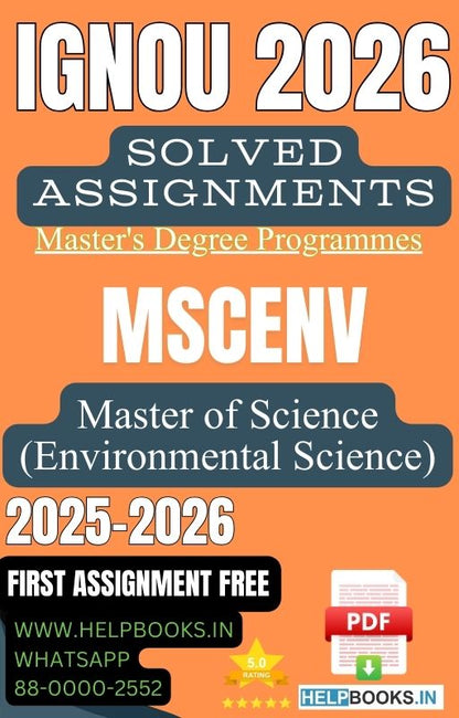 IGNOU M.Sc. Environmental Science-MSCENV Solved Assignment 2026