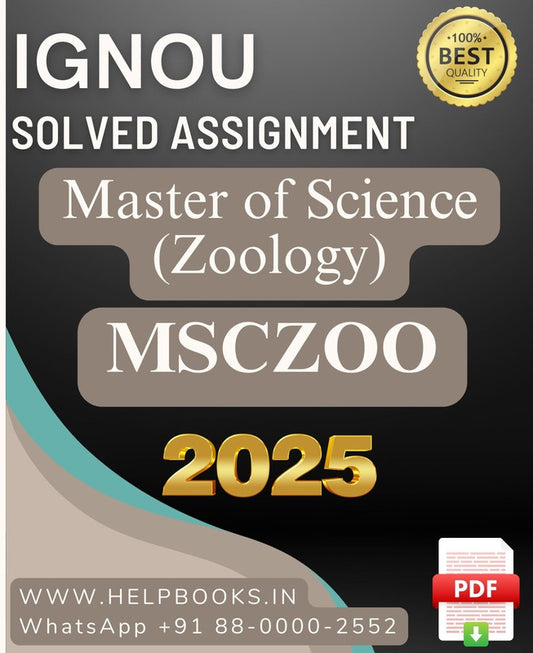 IGNOU M.Sc. Zoology-MSCZOO Solved Assignment 2025