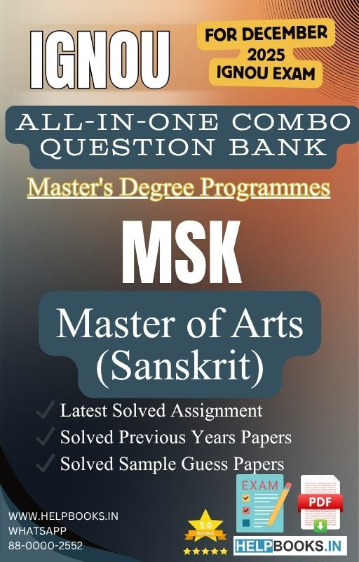 Master of Arts Sanskrit – MSK All-in-One Combo | IGNOU Exam Study Pack with Solved PYQs, Exam Guess Papers & Assignments