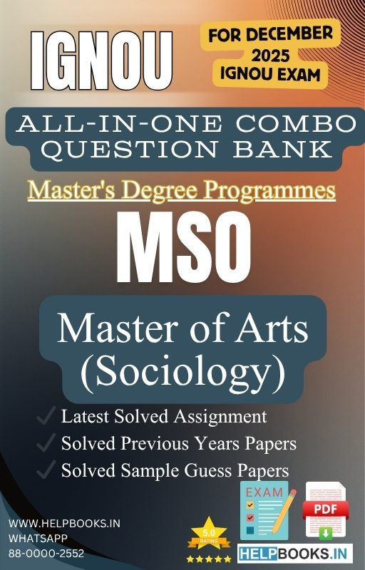 MA Sociology – MSO All-in-One Combo | IGNOU Exam Study Pack with Solved PYQs, Exam Guess Papers & Assignments