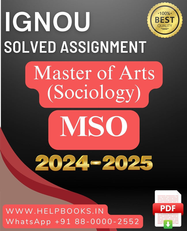 IGNOU MA in Sociology-MSO Solved Assignment 2024-2025