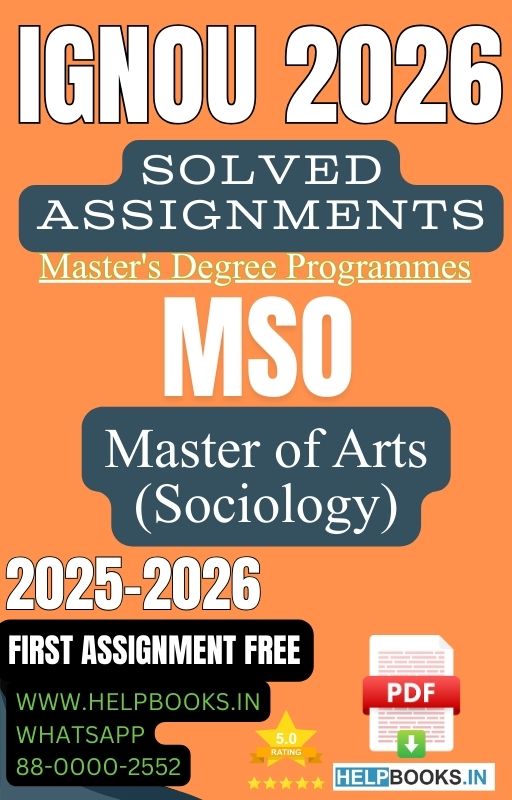 IGNOU MA in Sociology-MSO Solved Assignment 2026