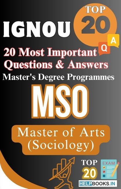 Master of Arts (Sociology) (MSO) | TOP20 Most Expected Important Questions with Answers for IGNOU Exam