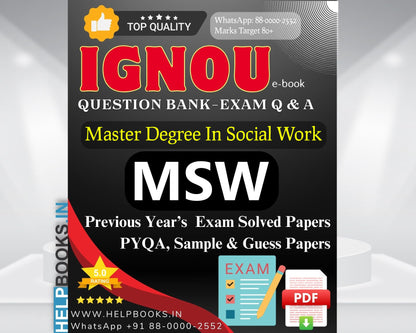 MSWC IGNOU Exam Combo of 10 Solved Papers: 5 Previous Years' Solved Papers & 5 Sample Guess Papers for Master of Social Work Counselling