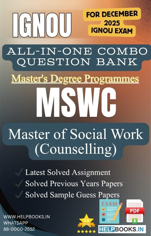 Master of Social Work Counselling – MSWC All-in-One Combo | IGNOU Exam Study Pack with Solved PYQs, Exam Guess Papers & Assignments