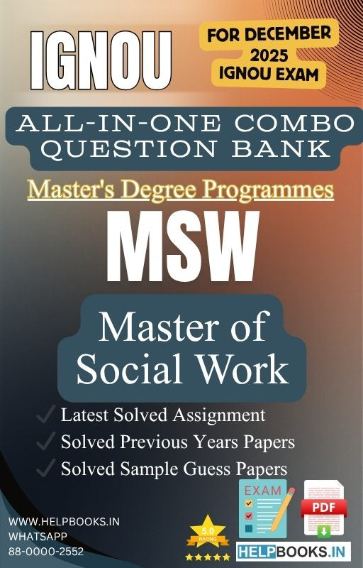 Master of Social Work – MSW All-in-One Combo | IGNOU Exam Study Pack with Solved PYQs, Exam Guess Papers & Assignments