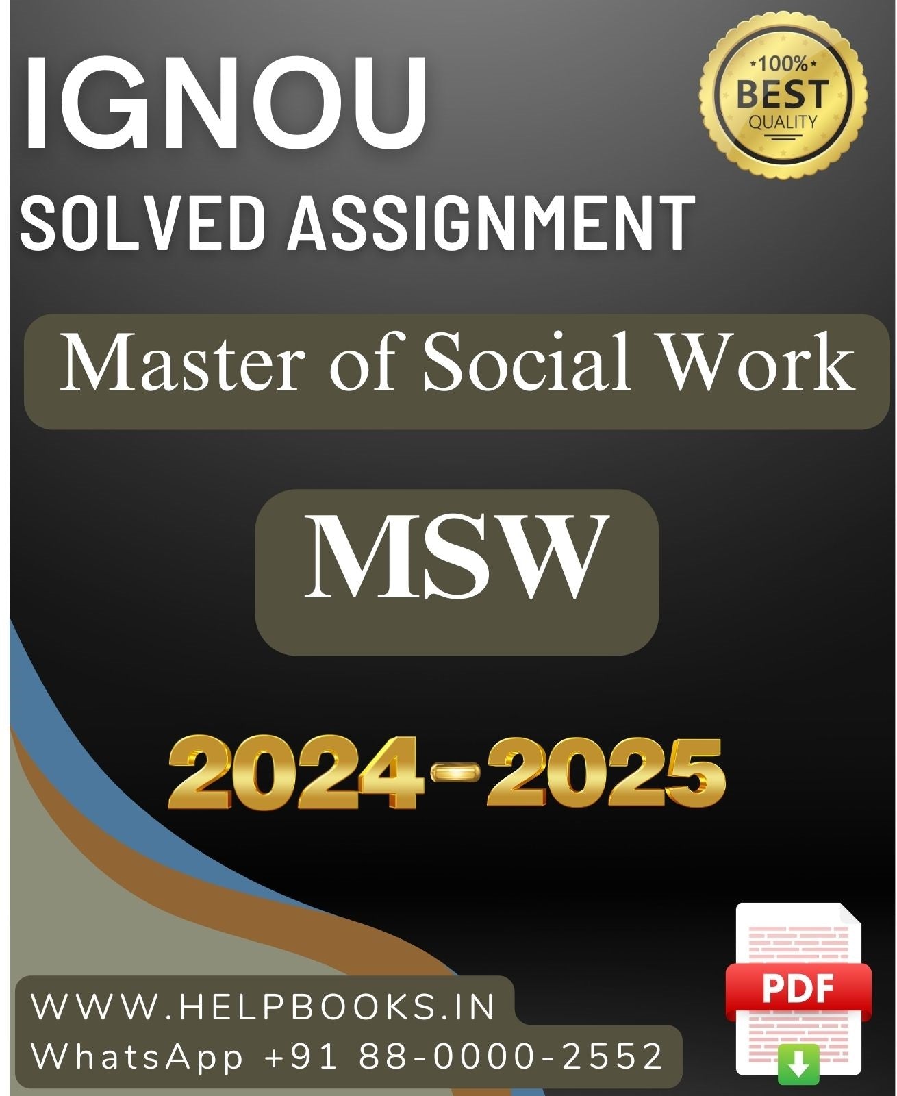 IGNOU Master of Social Work-MSW Solved Assignment 2024-2025