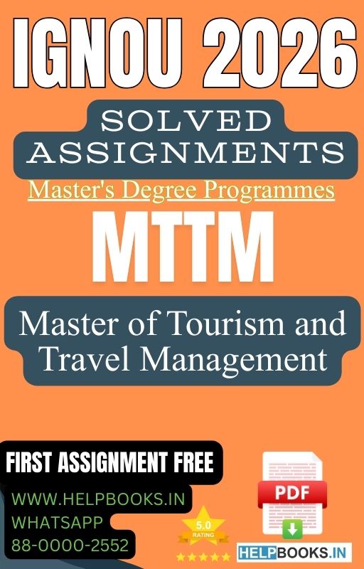 IGNOU Master of Tourism and Travel Management-MTTM Solved Assignment 2026 (New)