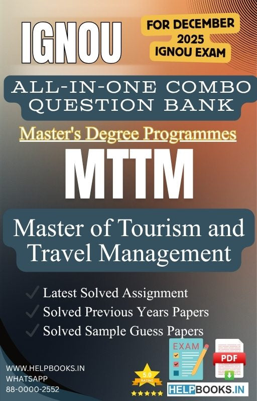 Master of Tourism and Travel Management – MTTM All-in-One Combo | IGNOU Exam Study Pack with Solved PYQs, Exam Guess Papers & Assignments