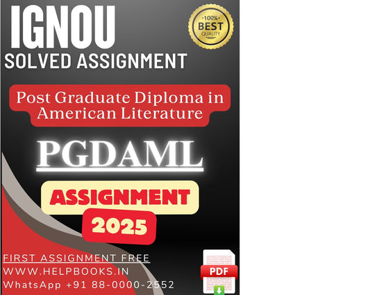 IGNOU PGDAML Solved Assignments(2025) – PG Diploma in American Literature