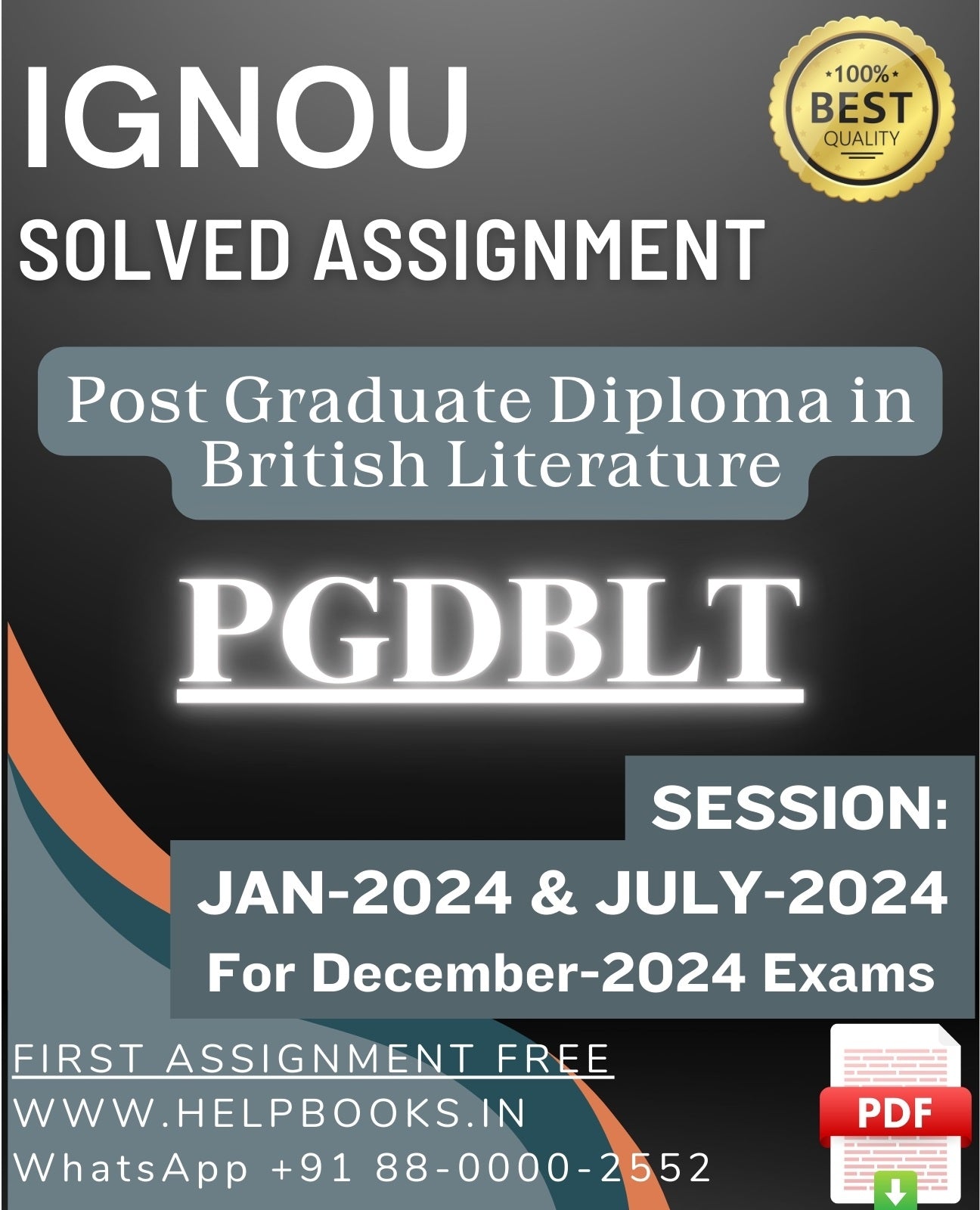 IGNOU PG Diploma in British Literature-PGDBLT Solved Assignment For December 2024 IGNOU Exams