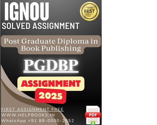 IGNOU PGDBP Solved Assignment - PG Diploma in Book Publishing