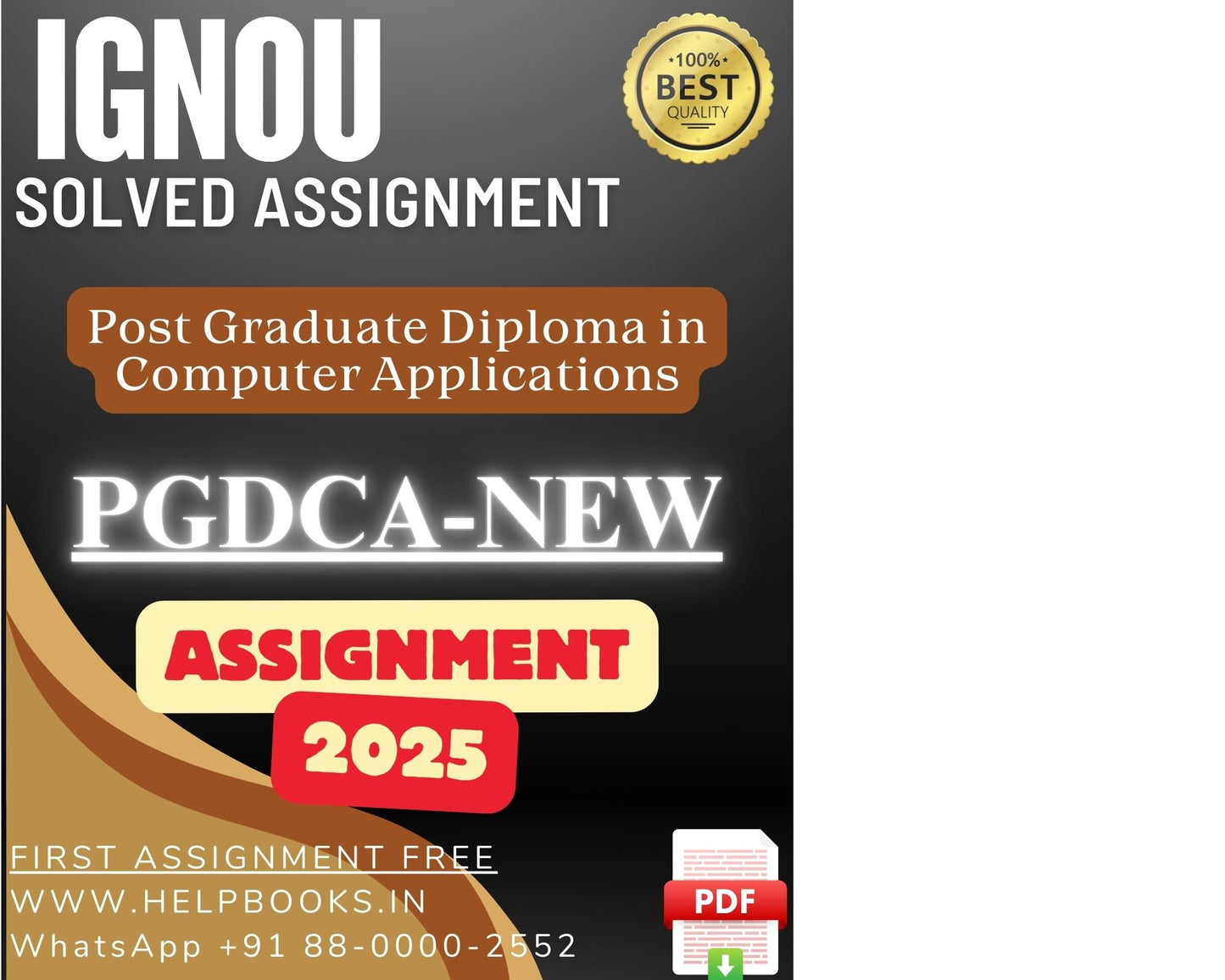 IGNOU PGDCA Solved Assignment - PG Diploma in Computer Applications