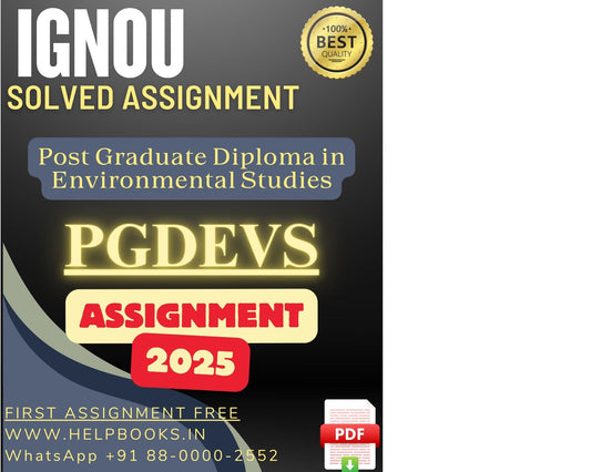 IGNOU PGDEVS Solved Assignments(2025) – PG Diploma in Environmental Studies