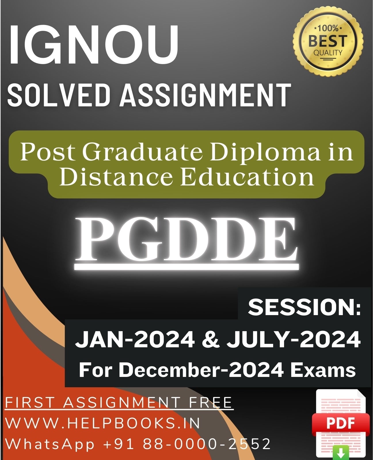 IGNOU PG Diploma in Distance Education-PGDDE Solved Assignment For December 2024 IGNOU Exams