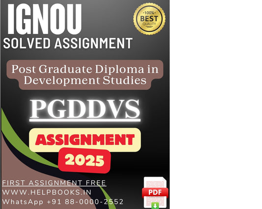 IGNOU PGDDVS Solved Assignments(2025) – PG Diploma in Development Studies