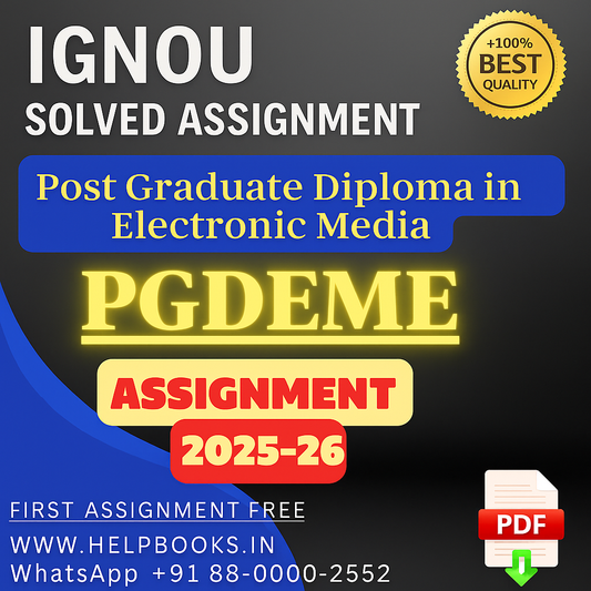 2025–2026 | IGNOU PGDEME Solved Assignments-Post Graduate Diploma in Educational Management and Administration (PGDEMA)