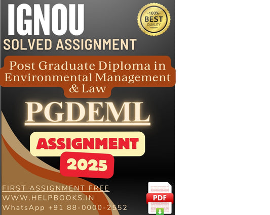 IGNOU PGDEML Solved Assignment - PG Diploma in Environmental Management Law