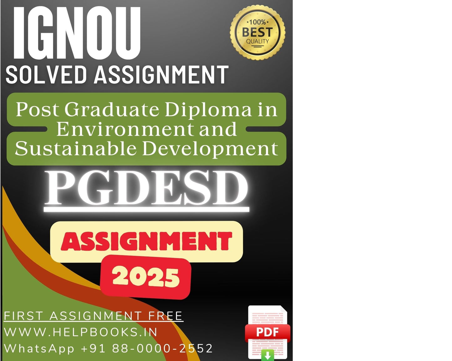 IGNOU PGDESD Solved Assignment - PG Diploma in Environment and Sustainable Development