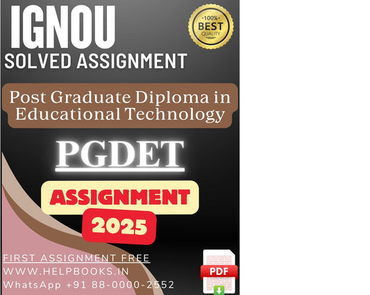 IGNOU PGDET Solved Assignments(2025) – PG Diploma in Educational Technology