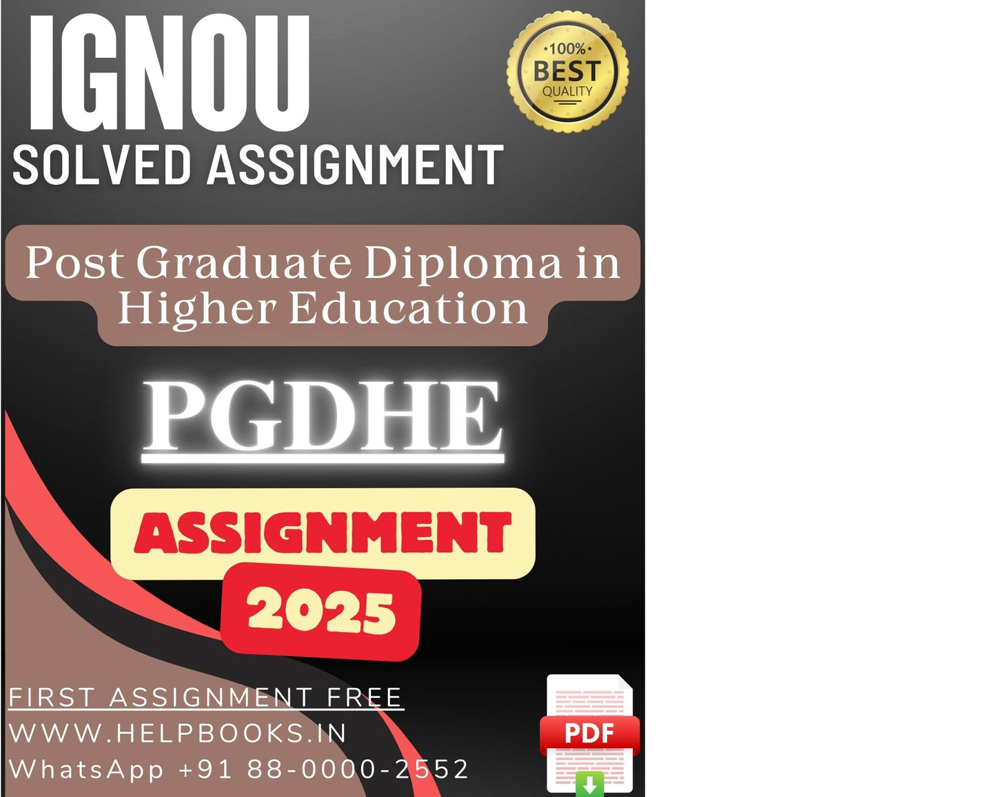 IGNOU PGDHE Solved Assignments(2025) – PG Diploma in Higher Education